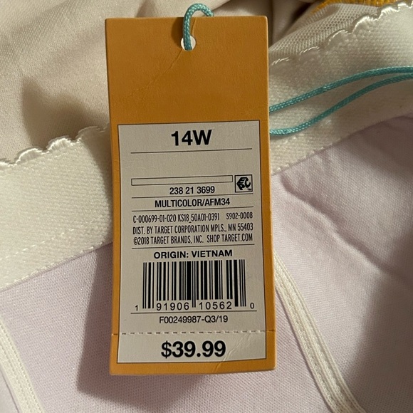 Kona Sol Women’s 14W Twist Bandeau One Piece Swimsuit Yellow Floral Swim - Picture 7 of 13